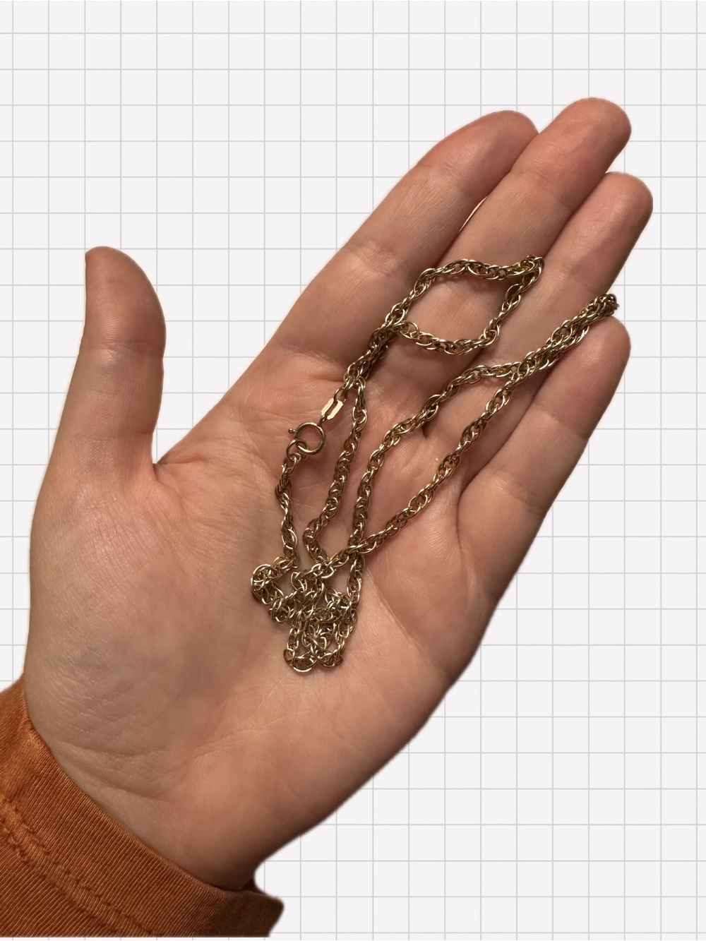 Vintage 9k yellow gold rope fancy link chain necklace